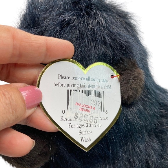 TY Beanie Babies Gorilla Beanie Buddies Plush Toy Stuffed Animal Retired 1995 - Picture 9 of 15